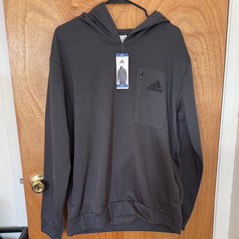Adidas Men's Charcoal Gray Hoodie